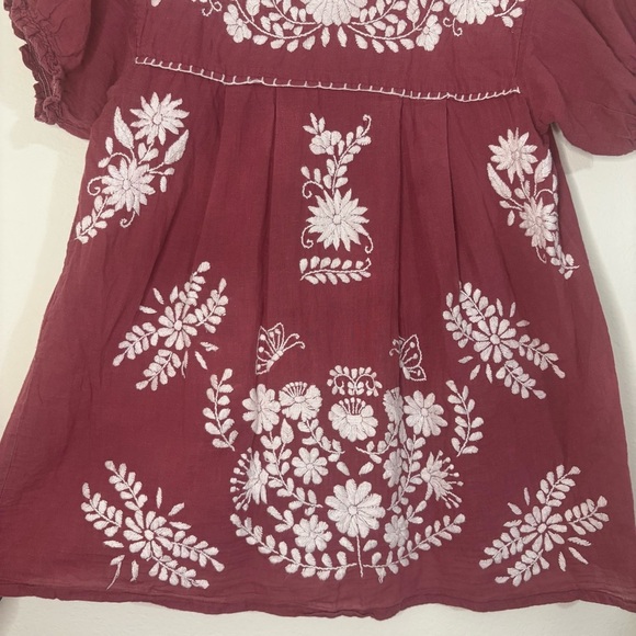 Siren La Mariposa Corta Embroidered Mexican Style Peasant Top size small - Picture 2 of 11